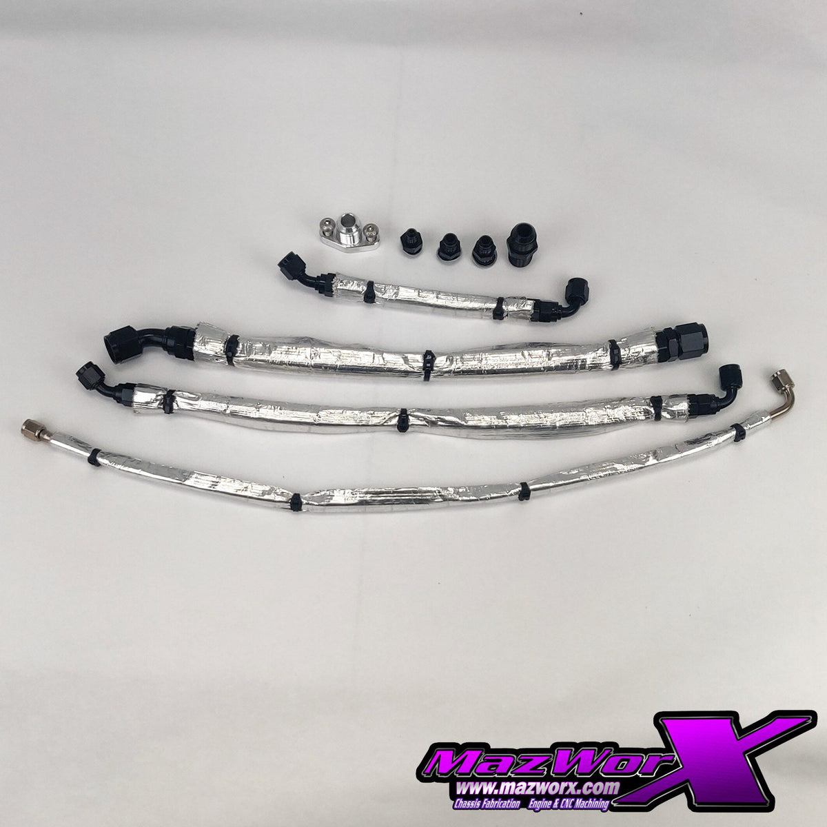 Mazworx SR20DET / VE RWD Top Mount Turbo Oil & Water Lines