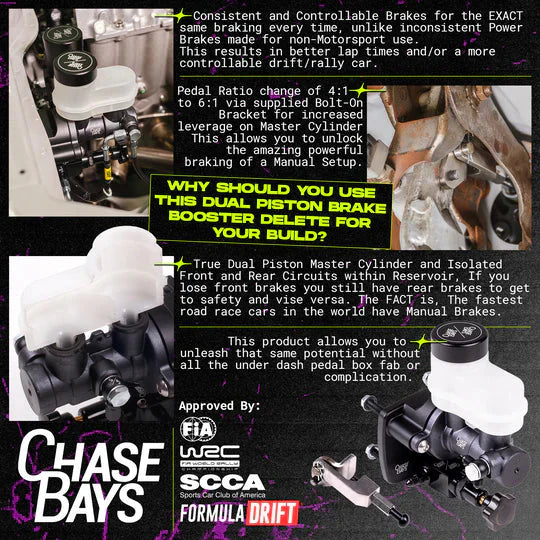Chase Bays Dual Piston Brake Booster Delete with Bolt-On 6:1 Pedal Ratio | 1999 - 2006 BMW 3-Series E46 & 2003 - 2008 Z4 (CB-DBBE-E46)