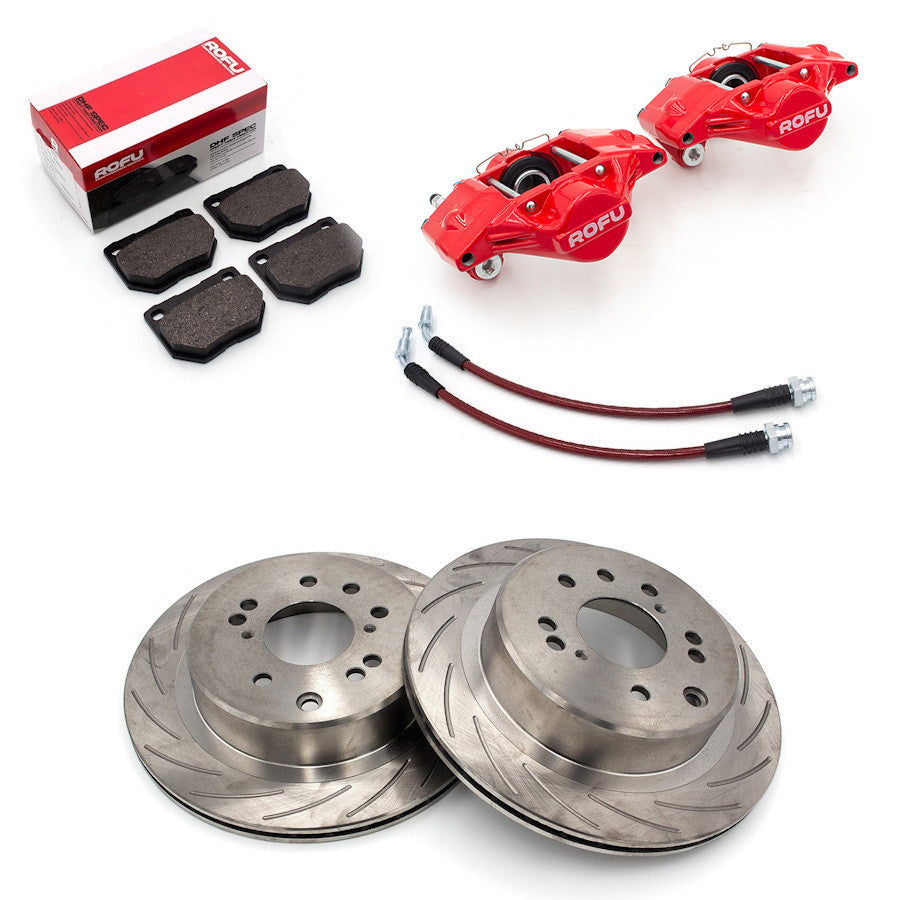 ROFU - Z32 Rear Brake Swap Kit (Calipers, Rotors, Pads, Lines) - Nissan 240SX S13 / S14 / S15