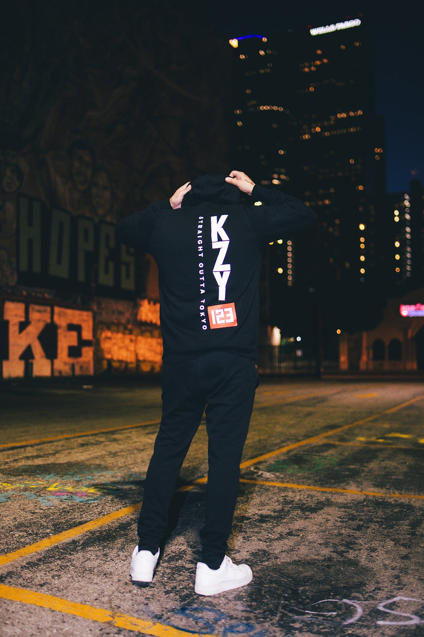 "KZY123" Heavyweight sweatshirt - BLACK