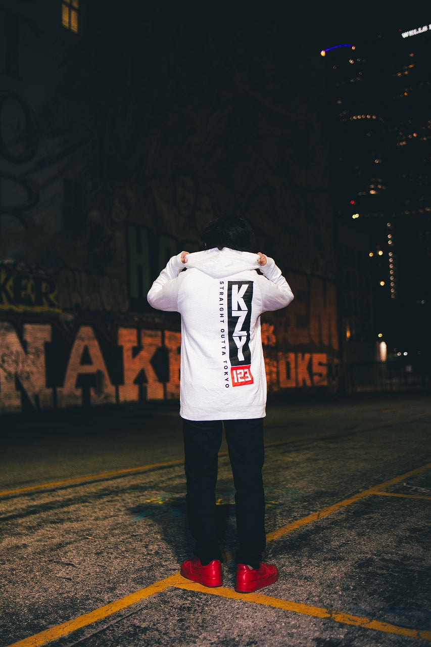"KZY123" Heavyweight sweatshirt - WHITE HEATHER