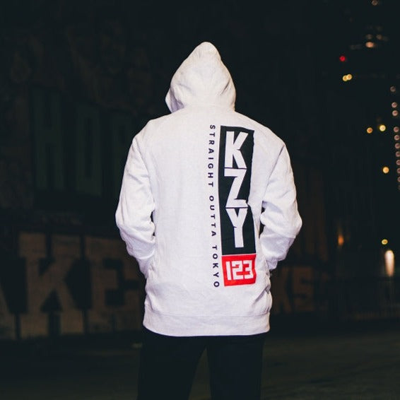 "KZY123" Heavyweight sweatshirt - WHITE HEATHER