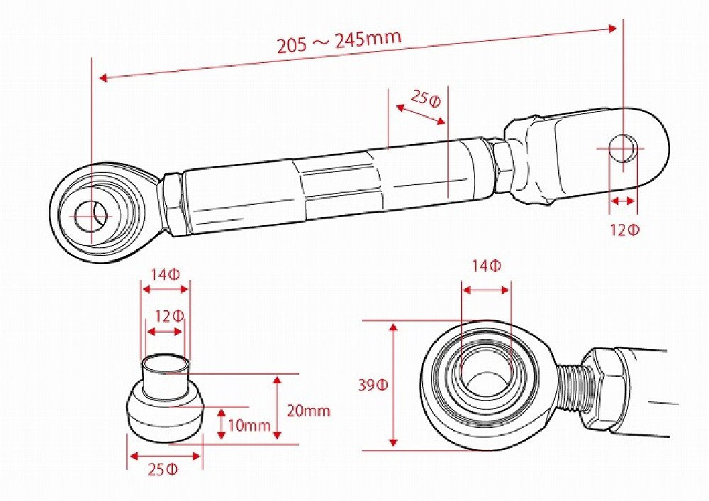 D-MAX D1SPEC Pillow Ball Traction Rod