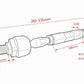 D-MAX D1SPEC Reinforced Tie Rod Type R (SR) + Ball Joint Tie Rod End (30mm Extended) Set