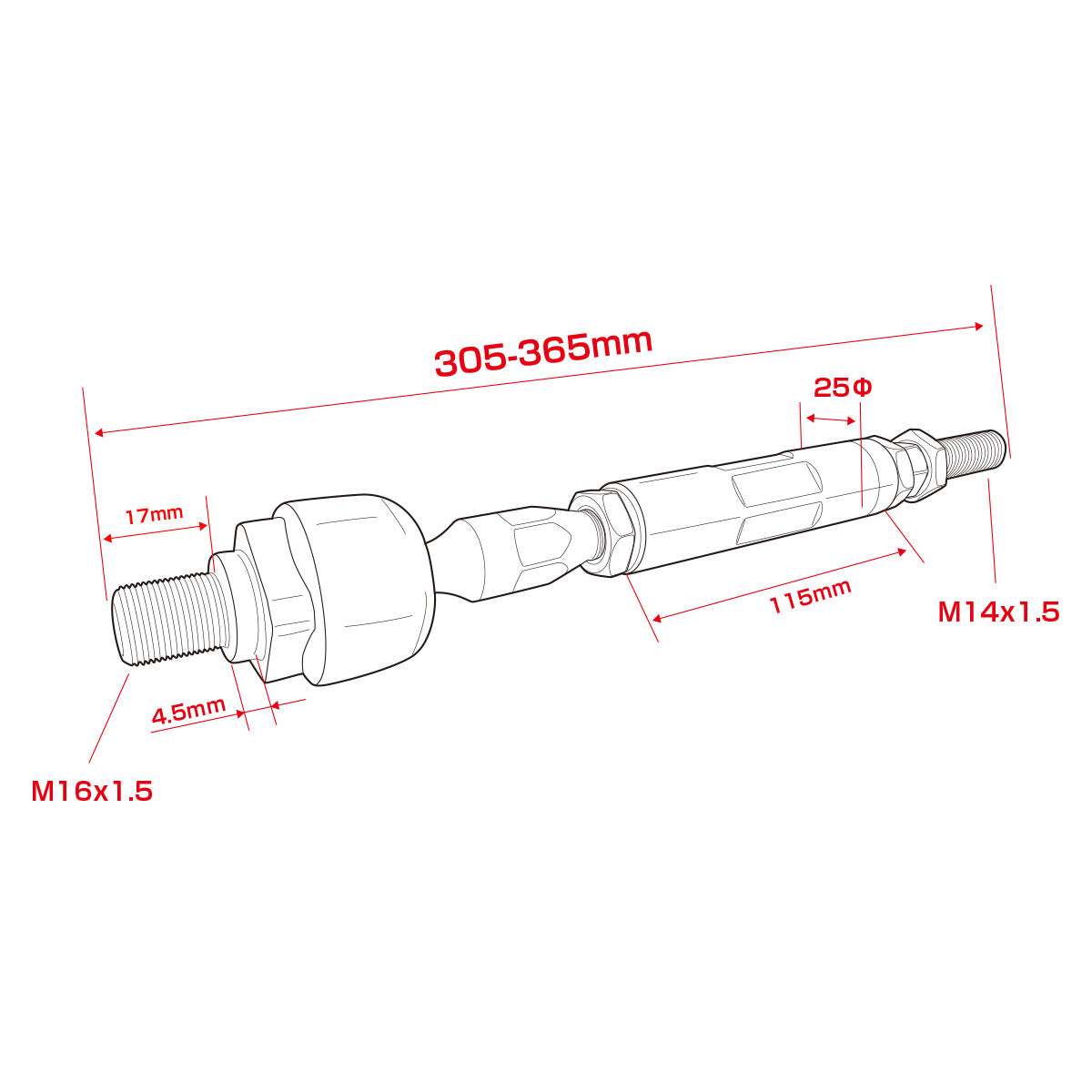 D-MAX D1SPEC Reinforced Tie Rod Type R + Pillow Ball Tie Rod End Set (86/GR86/BRZ)