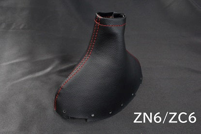 Kazama Auto Shift Boot - Black PVC / Red Stitch (86 / BRZ ZN6 / ZC6)