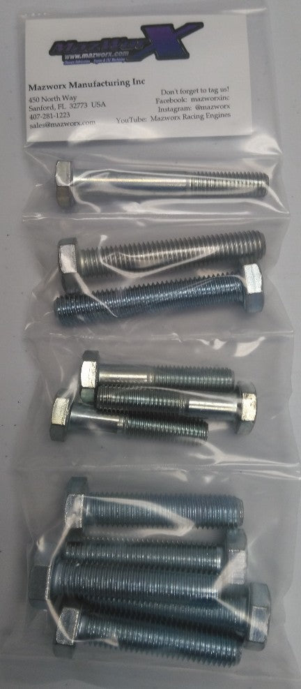 Mazworx SRVQ Bell Housing to Block Bolt Kit