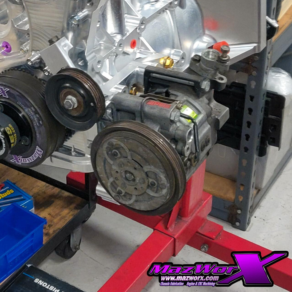 Mazworx SR20 RWD Billet A/C Compressor Bracket Kit