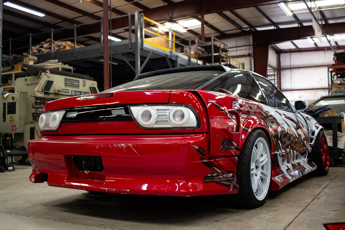 J-Replace - 180SX Type X Style Clear LED Tail Light Set with Lower Garnish - 240SX S13 89-94 Hatchback (OE-TAIL-180SX-FULL-CLEAR)