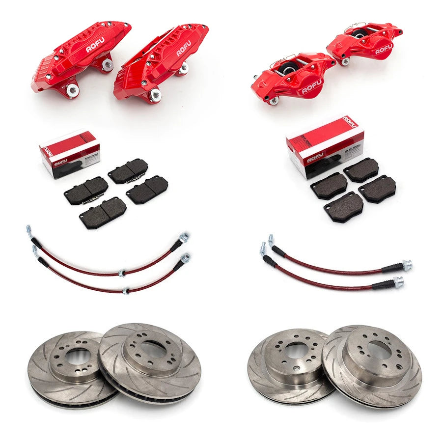 ROFU - Z32 Front & Rear Brake Swap Kit (Calipers, Rotors, Pads, Lines) - Nissan 240SX S13 / S14 / S15