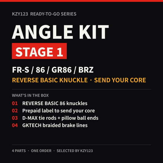Ready-To-Go Angle Kit Stage 1 – FR-S/86/GR86/BRZ (REVERSE BASIC, Send Your Core)