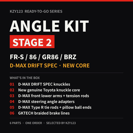 Ready-To-Go Angle Kit Stage 2 – FR-S/86/GR86/BRZ (D-MAX DRIFT SPEC, New OEM Core)