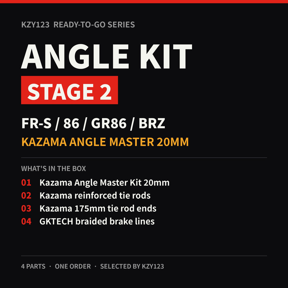 Ready-To-Go Angle Kit Stage 2 – FR-S/86/GR86/BRZ (Kazama Angle Master 20mm)