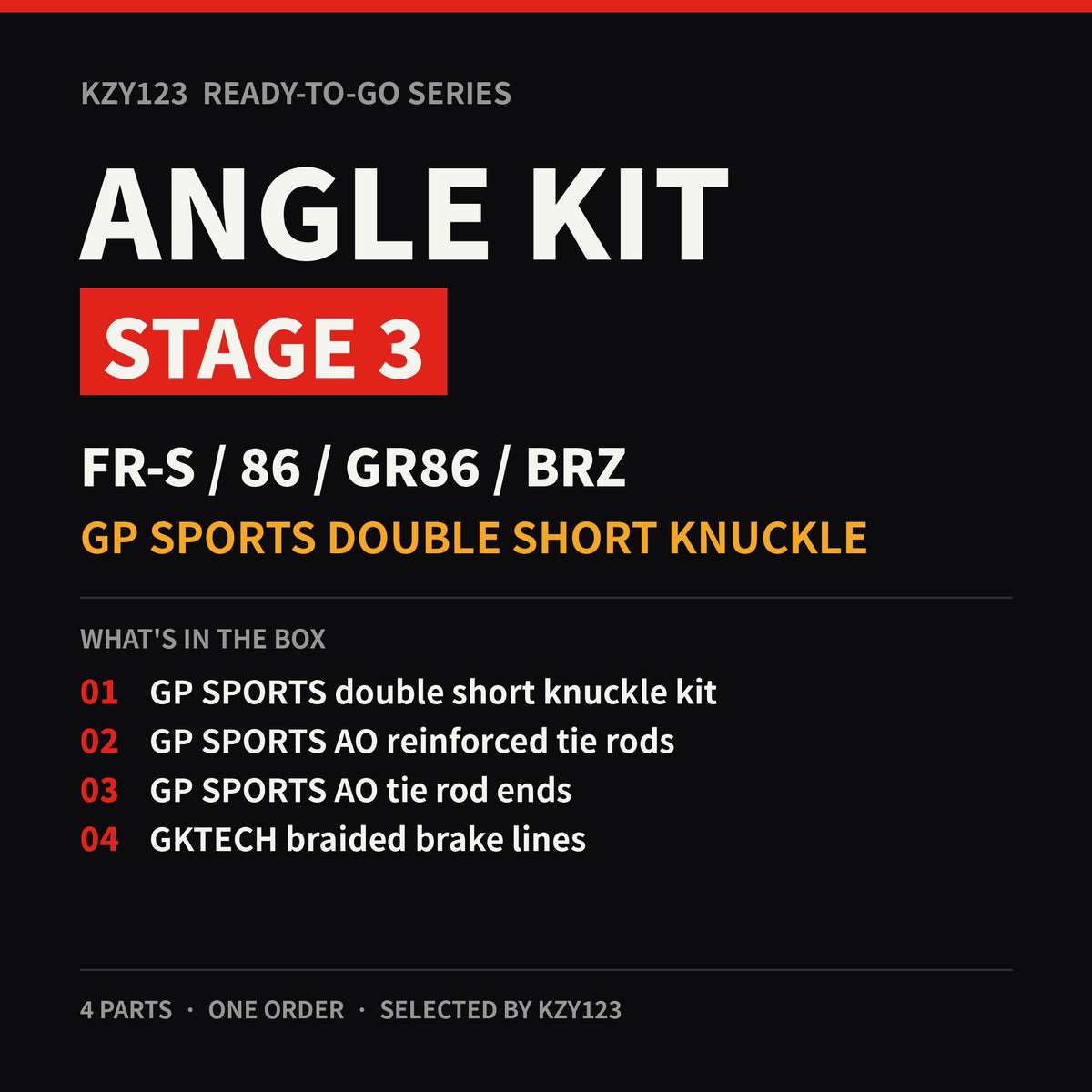 Ready-To-Go Angle Kit Stage 3 – FR-S/86/GR86/BRZ (GP SPORTS Double Short Knuckle)