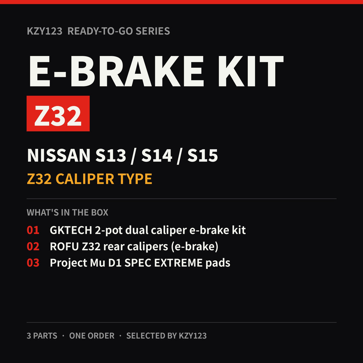 Ready-To-Go E-Brake Kit – S13/S14/S15 (Z32 Caliper Type, Z32 Brakes Fitted)