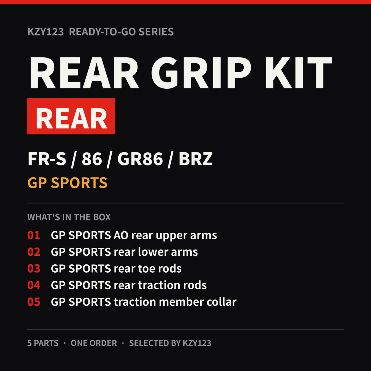 Ready-To-Go Rear Grip Kit – FR-S/86/GR86/BRZ (GP SPORTS)